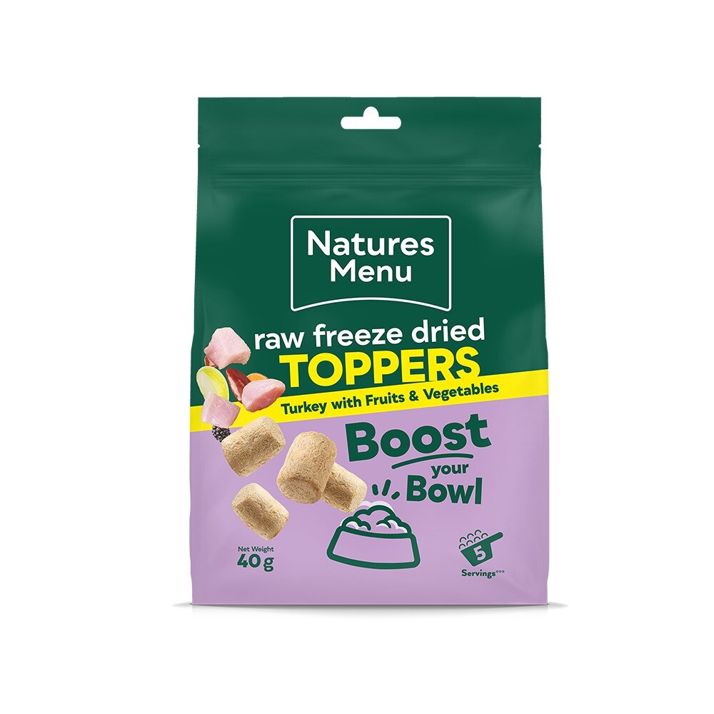 Natures menu Natures Menu Raw Freeze Dried Topper Turkey Adult Dry Dog Food pet food packaging